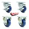 Service Caster 3 Inch Blue Polyurethane Wheel Swivel Top Plate Caster Set with 2 Brake 2 Rigid SCC-20S314-PPUB-BLUE-TLB-TP2-2-R-2 - alternate 3